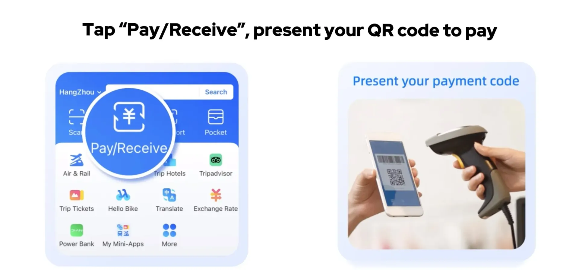 Mostrar tu código de pago en Alipay (Modo 2)