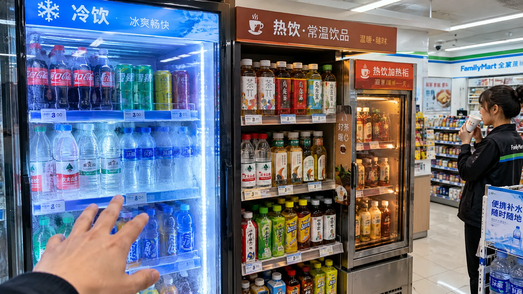 Comparación visual del agua fría y caliente en China