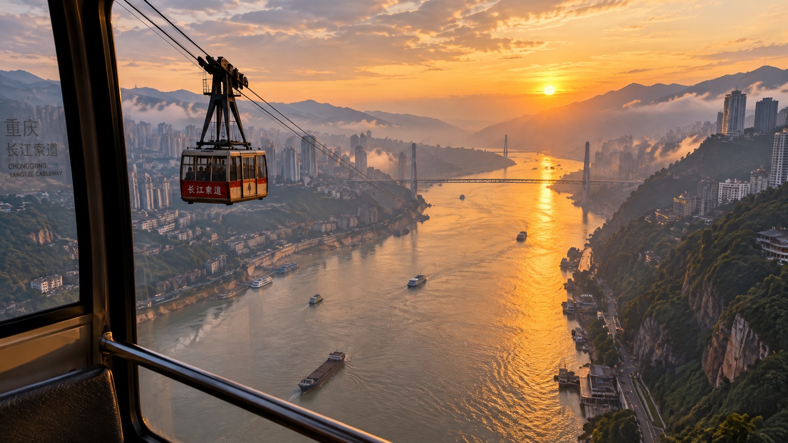 Paisaje urbano de Chongqing junto al río