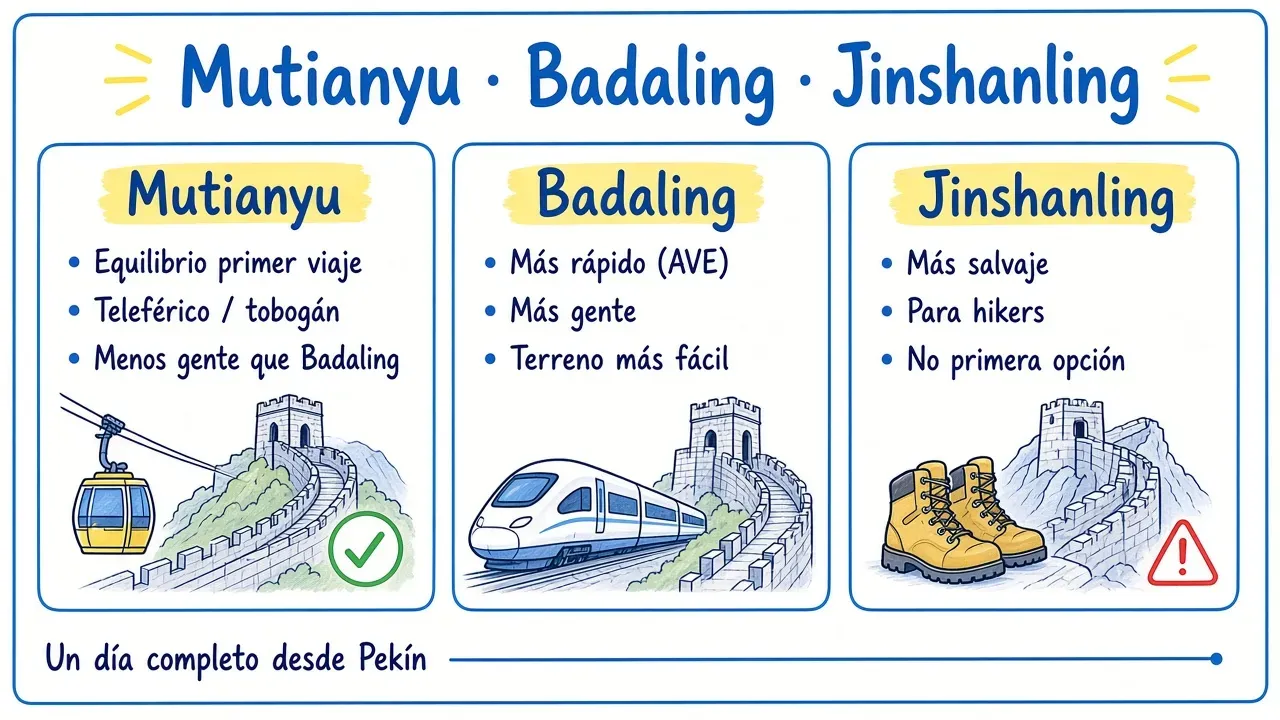 Comparación Mutianyu, Badaling y Jinshanling