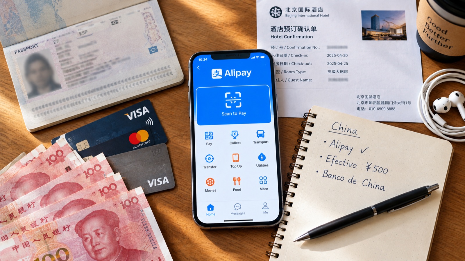 Preparar pagos en China con una tarjeta extranjera y Alipay