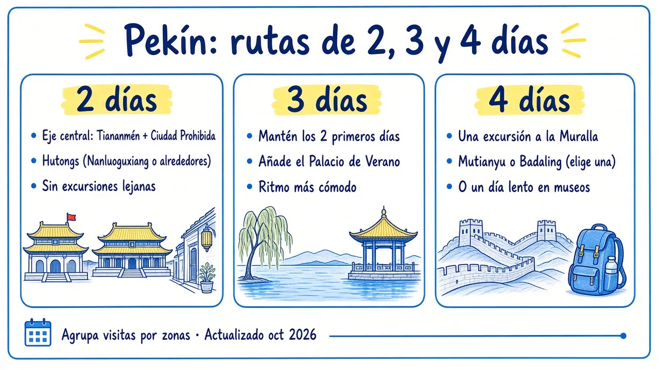 Ruta de 2, 3 y 4 días por Pekín