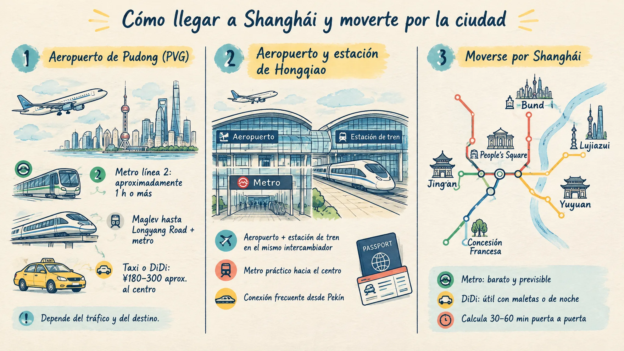 Cómo llegar a Shanghái y moverse por la ciudad