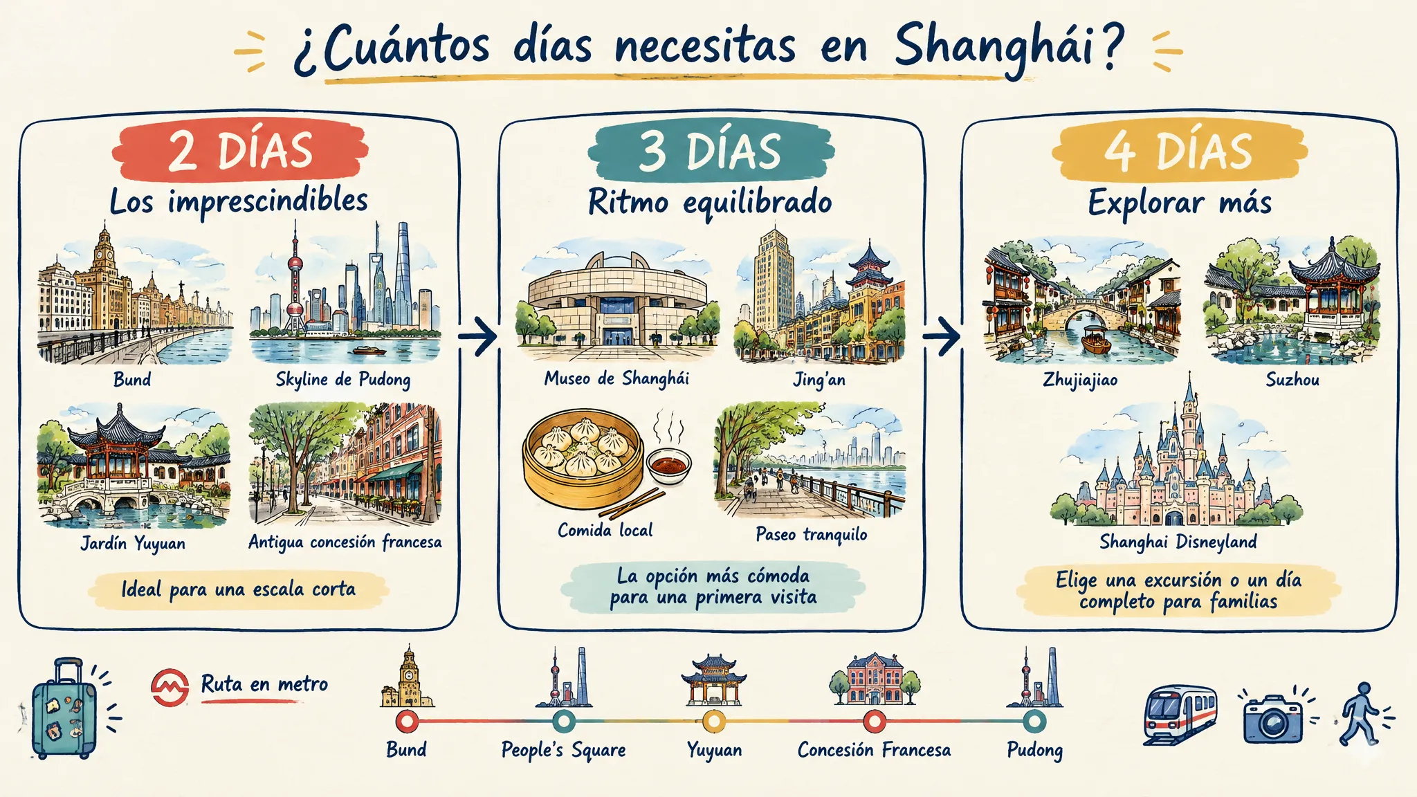 Ruta de 2, 3 y 4 días por Shanghái