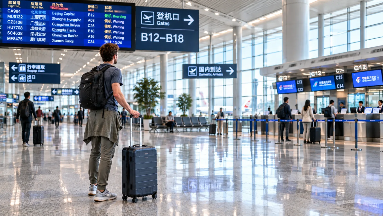 Maleta preparada para un viaje a China según la estación y la ruta